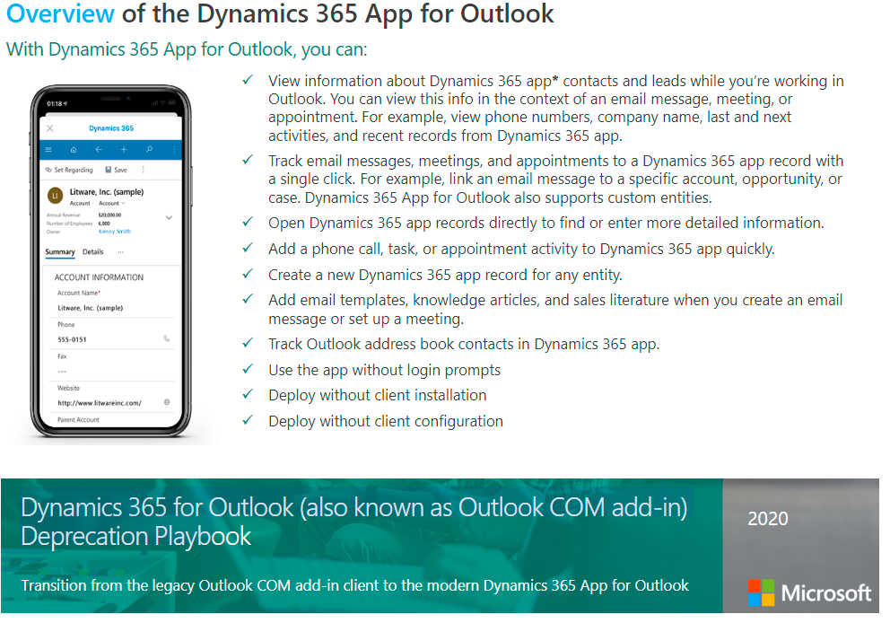 Dynamics 365 App for Outlook